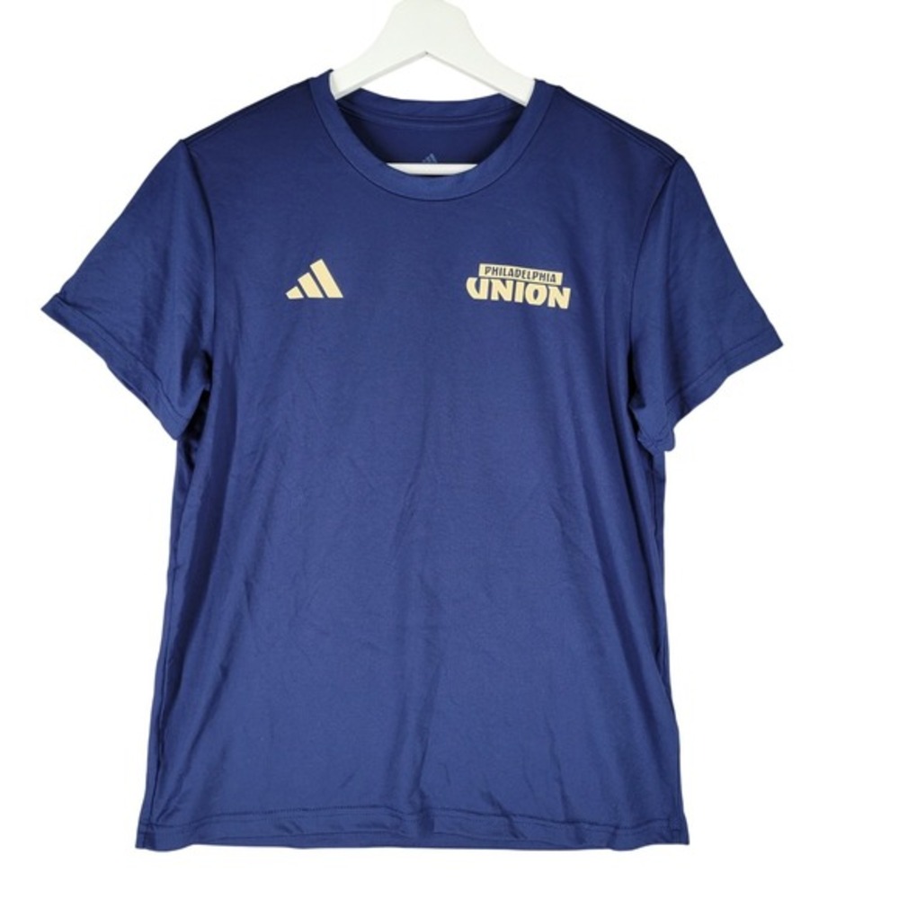 Adidas Philadelphia Union Soccer‎ T Shirt Womens Medium Navy Gold AEROREADY